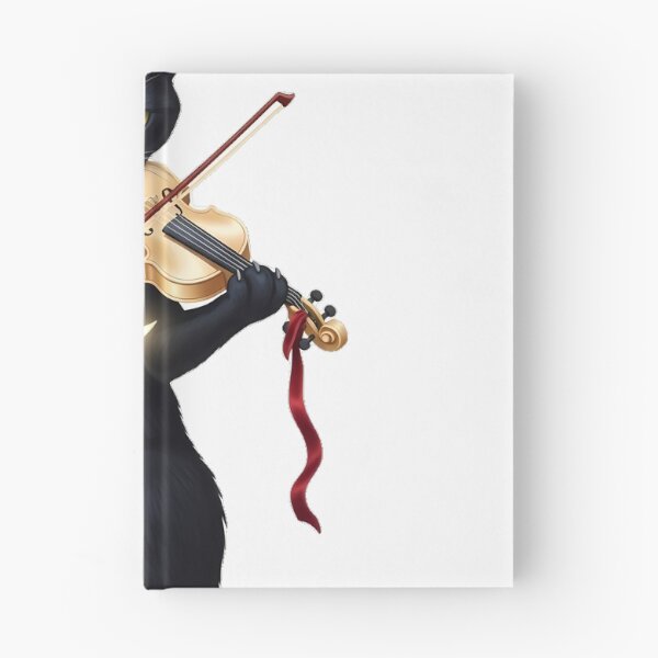 Item preview, Black Cat Tiny Crescent Violin Velvet Bow designed and sold by IllumeInk.