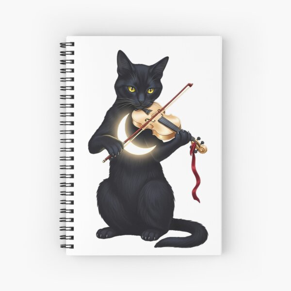 Artikelvorschau, Schwarze Katze, winziger Halbmond, Geigen-Samtbogen entworfen und verkauft von IllumeInk.