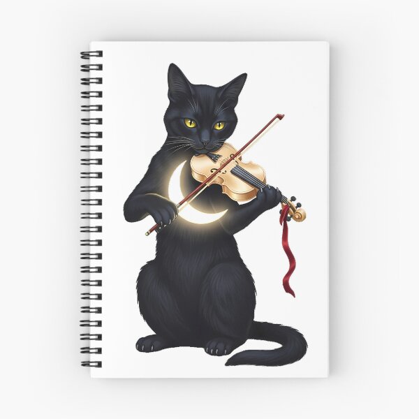 Item preview, Black Cat Tiny Crescent Violin Velvet Bow designed and sold by IllumeInk.