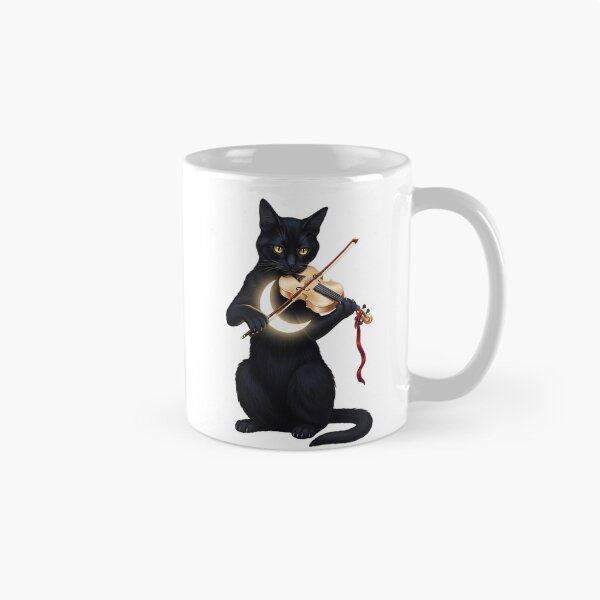 Item preview, Black Cat Tiny Crescent Violin Velvet Bow designed and sold by IllumeInk.