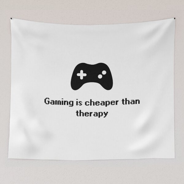 Item preview, Gaming Is Cheaper Than Therapy – Humorous and relatable gamer design designed and sold by Setrof-Digital.