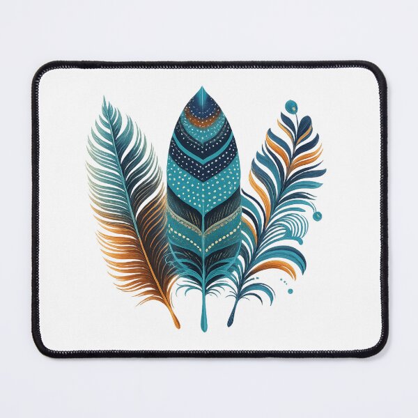 Item preview, Boho Feather Trio – Colorful Tribal Feather Illustration designed and sold by myforestfog.