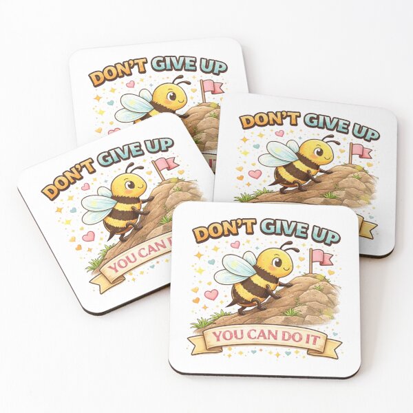 Item preview, Cute Motivational Bee Sticker – “Don’t Give Up, You Can Do It” Inspirational Quote Design for Positivity & Self Love designed and sold by SilenceInNature.