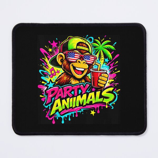 Item preview, Party Animals Monkey Neon Splash designed and sold by miaa-artistshop.