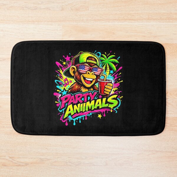 Item preview, Party Animals Monkey Neon Splash designed and sold by miaa-artistshop.