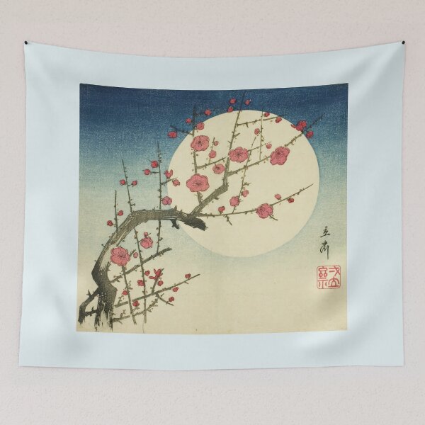 Item preview, Edo Moon Red Plum Ukiyo-e Floral Zen designed and sold by SakuraMarket26.