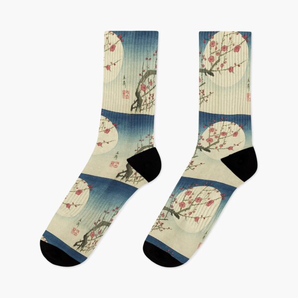Item preview, Edo Moon Red Plum Ukiyo-e Floral Zen designed and sold by SakuraMarket26.