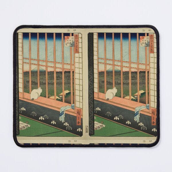 Item preview, Vintage Ukiyo-e Cat Window Asakusa Fuji Art designed and sold by SakuraMarket26.