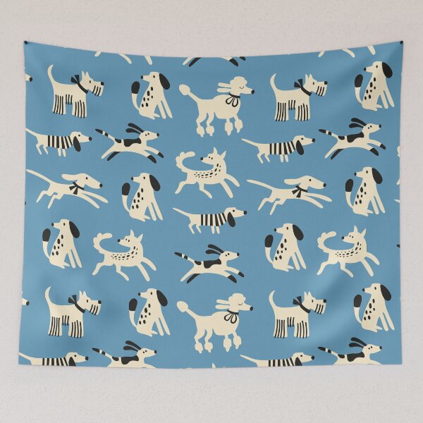 Item preview, Dog Days Blue designed and sold by hamburgerliebe.