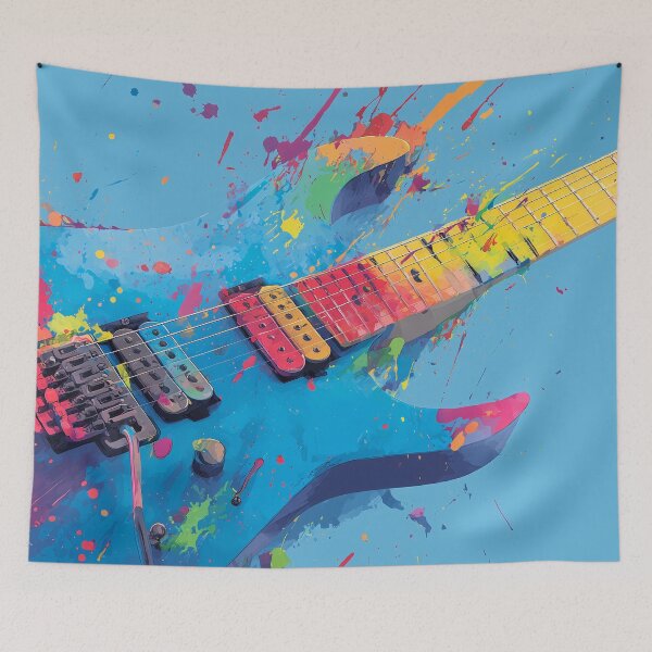 Item preview, a colorful electric guitar painting designed and sold by gut2000.