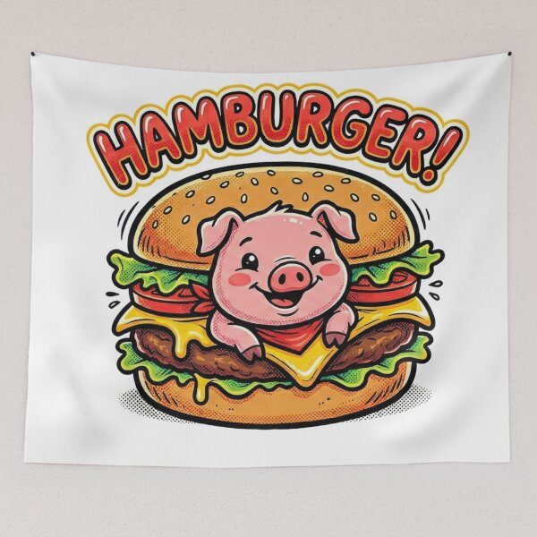 Aperçu de l'œuvre Hamburger Cochon Burger créée et vendue par cjbizmedia.