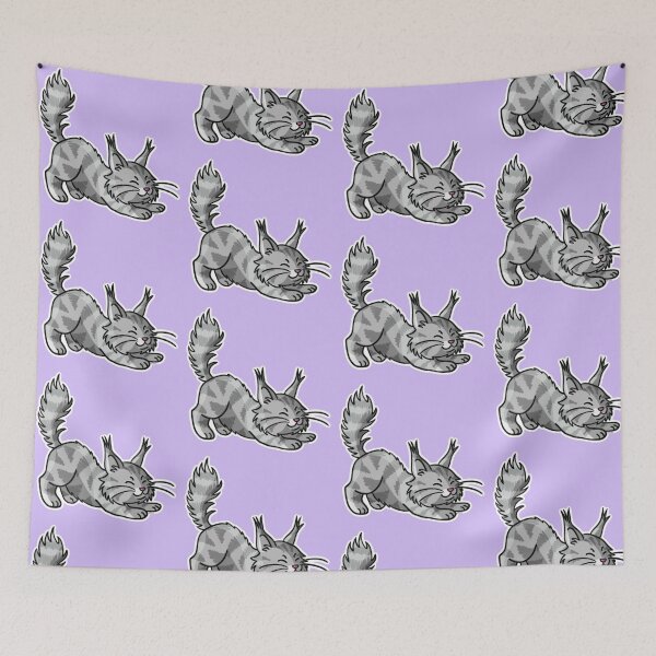 Item preview, Cute Cat Yoga Maine Coon illustration  designed and sold by aezxo.