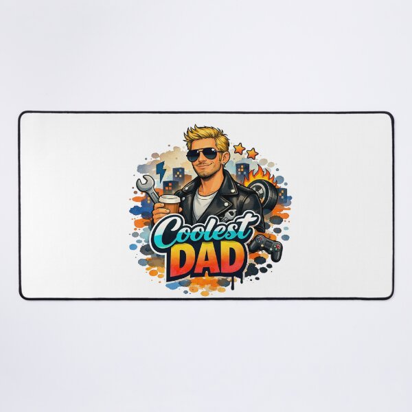 Item preview, Urban Coolest Dad Blonde hair Mechanic Gamer Coffee Street Art designed and sold by VISO-art.