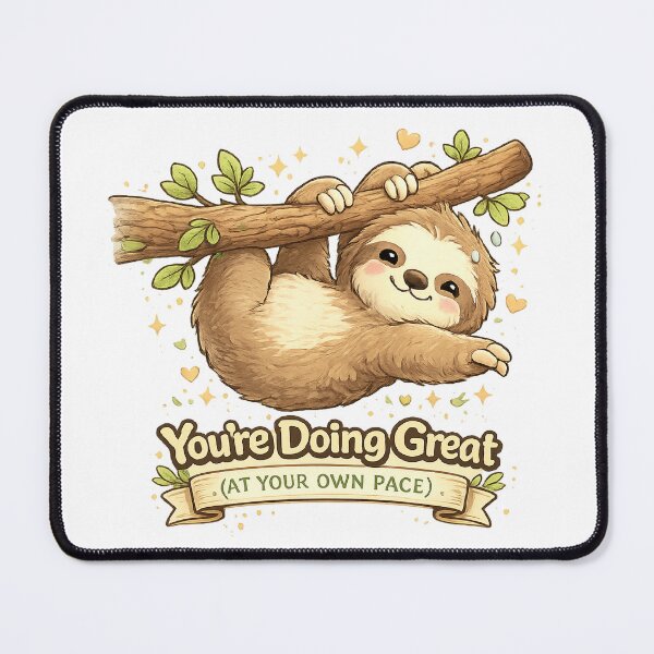 Item preview, Cute Sloth Motivation Sticker – “You’re Doing Great (At Your Own Pace)” Inspirational Mental Health & Self Care Design designed and sold by SilenceInNature.