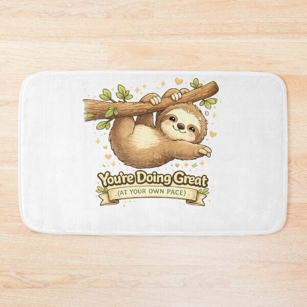 Item preview, Cute Sloth Motivation Sticker – “You’re Doing Great (At Your Own Pace)” Inspirational Mental Health & Self Care Design designed and sold by SilenceInNature.