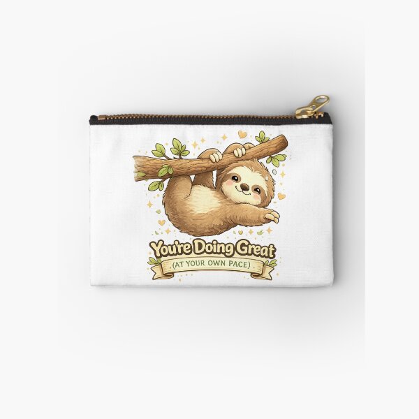 Item preview, Cute Sloth Motivation Sticker – “You’re Doing Great (At Your Own Pace)” Inspirational Mental Health & Self Care Design designed and sold by SilenceInNature.