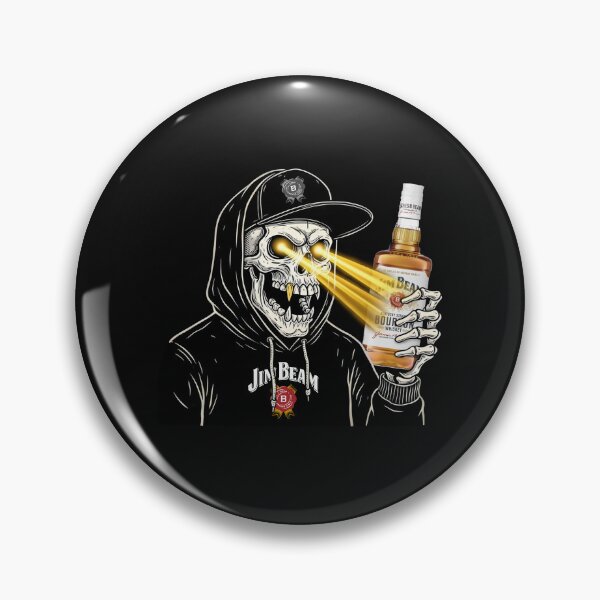 Item preview, Jim Beam Skull Hoodie - Badass Whiskey Skeleton designed and sold by MillieRhodes.