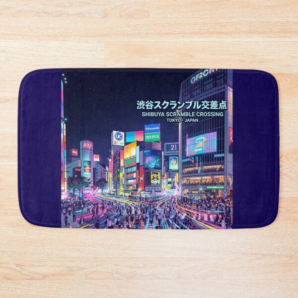 Item preview, Vibrant Neon Night at Shibuya Scramble Crossing designed and sold by SakuraMarket26.