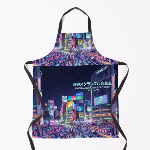 Item preview, Vibrant Neon Night at Shibuya Scramble Crossing designed and sold by SakuraMarket26.