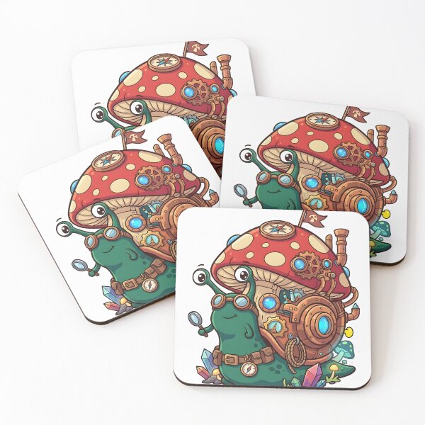Item preview, Steampunk Snail Explorer – Mushroom House Adventure Sticker designed and sold by Naviora.