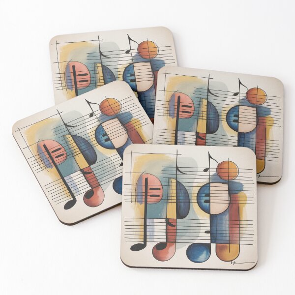 Item preview, Abstract Musical Rhythm Art – Klee Inspired Geometric Sound Wall Print designed and sold by Tamas Das.