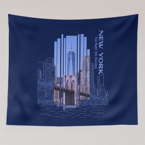 Item preview, Emotional Urban Story Minimal Skyline Art – The Night We Decided – New York Aesthetic Cityscape designed and sold by JWSmile.