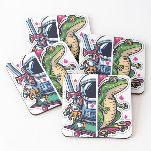 Item preview, Skate Frog Astronaut Mashup - Kawaii Space Frog & Skater Aesthetic designed and sold by Naviora.