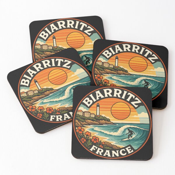 Item preview, Biarritz France Surfing Retro Travel designed and sold by TomFrontierArt.
