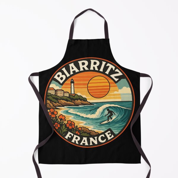 Item preview, Biarritz France Surfing Retro Travel designed and sold by TomFrontierArt.
