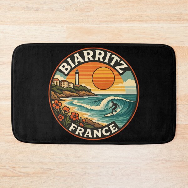 Item preview, Biarritz France Surfing Retro Travel designed and sold by TomFrontierArt.
