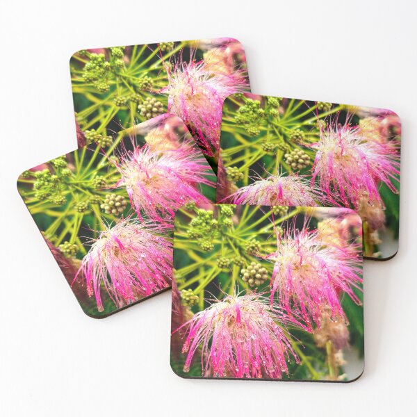 Item preview, Pink Silk Tree Blossoms with Rain Water Drops designed and sold by Kainicram.