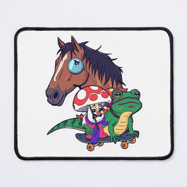 Item preview, Surreal Skate Crew - Monocle Horse Mushroom Frog & Skateboard Art designed and sold by Naviora.