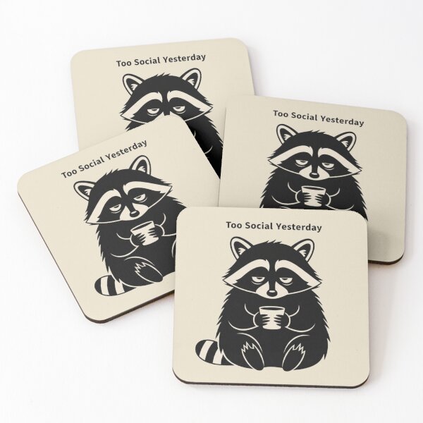 Item preview, Too Social Yesterday – Funny Raccoon Design designed and sold by Dogandesighn.