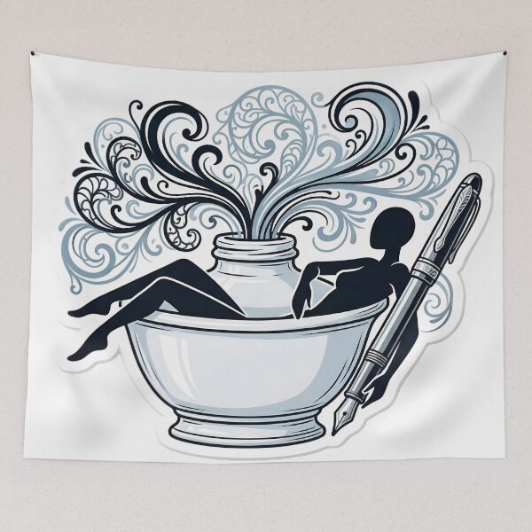 Item preview, Poetcore Stickman Inkwell Traveler Aesthetic Snail Mail Art Analog Luxury designed and sold by StickyGuys.