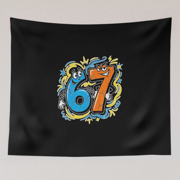 Item preview, Funny 67 Cartoon Number Gen Alpha Style designed and sold by gladysenglish.