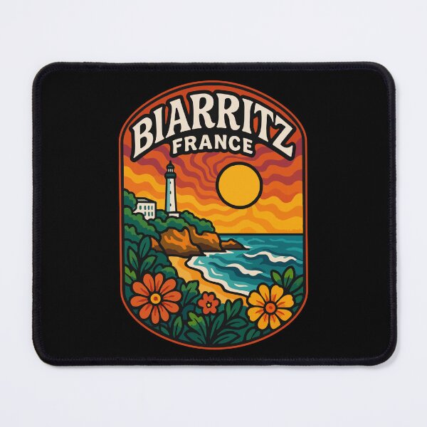 Item preview, Biarritz France Retro Trippy Art Travel designed and sold by TomFrontierArt.