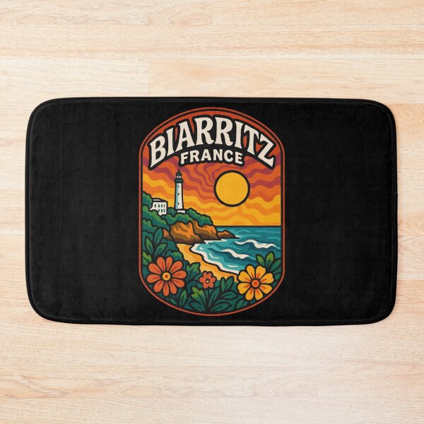 Item preview, Biarritz France Retro Trippy Art Travel designed and sold by TomFrontierArt.