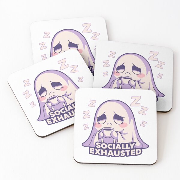 Item preview, Socially Exhausted Cute Ghost Introvert Humor designed and sold by IslandTyped.