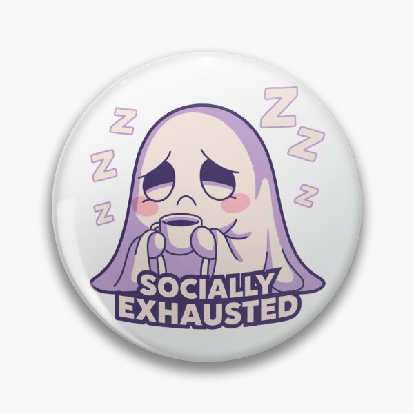 Item preview, Socially Exhausted Cute Ghost Introvert Humor designed and sold by IslandTyped.