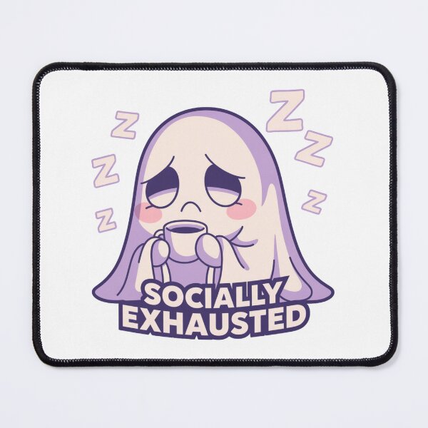 Item preview, Socially Exhausted Cute Ghost Introvert Humor designed and sold by IslandTyped.