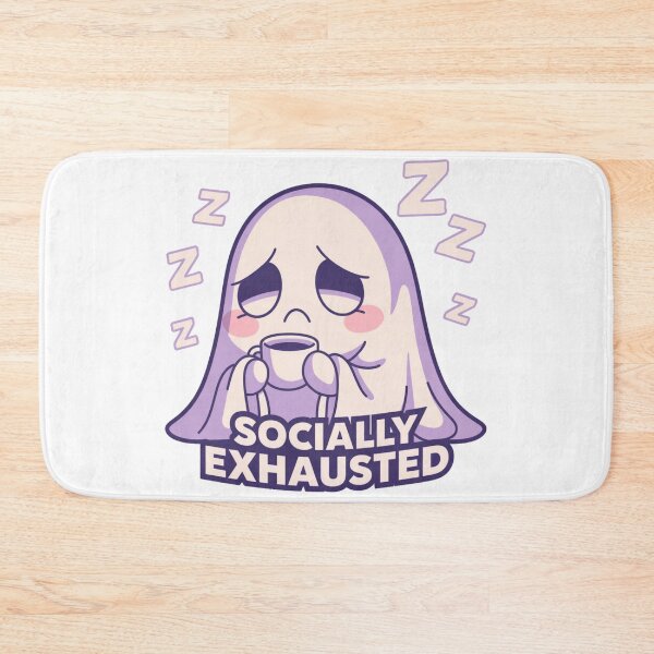 Item preview, Socially Exhausted Cute Ghost Introvert Humor designed and sold by IslandTyped.