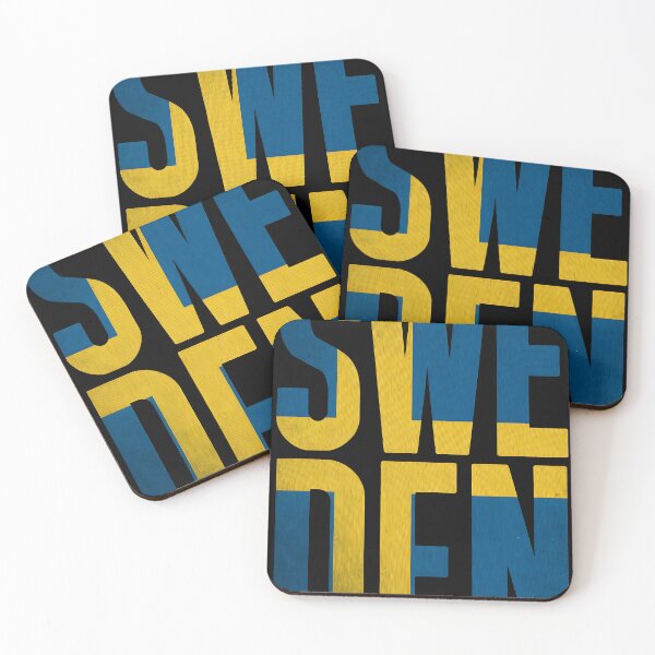 Item preview, Retro Sweden Typography Graphic in Blue and Yellow designed and sold by tokyojeff.