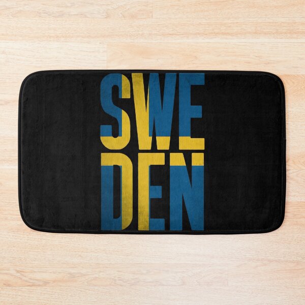 Item preview, Retro Sweden Typography Graphic in Blue and Yellow designed and sold by tokyojeff.
