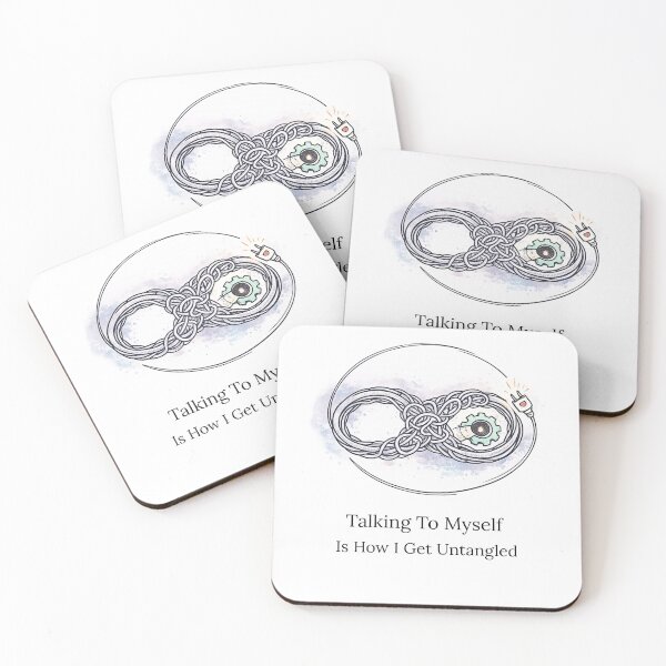 Item preview, Talking to Myself Is How I Get Untangled – Infinity Cord Minimalist Graphic T-Shirt designed and sold by SillentDesign.