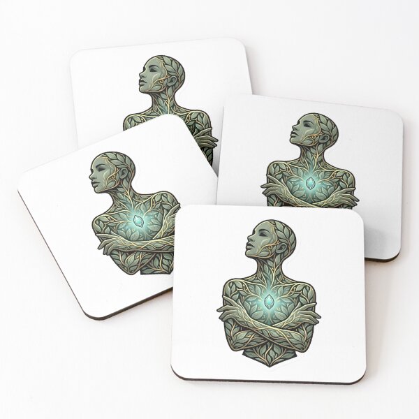 Item preview, Botanical Bloom Human Silhouette Aesthetic Radiant Sage & Gold Self Care designed and sold by StickyGuys.