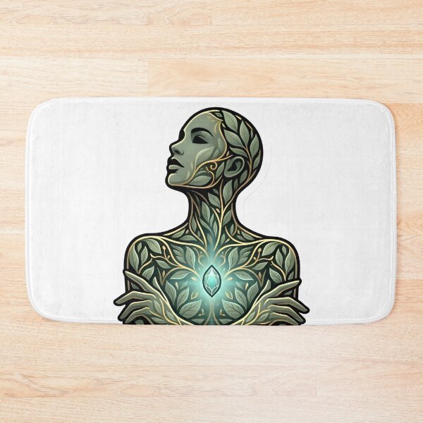 Item preview, Botanical Bloom Human Silhouette Aesthetic Radiant Sage & Gold Self Care designed and sold by StickyGuys.
