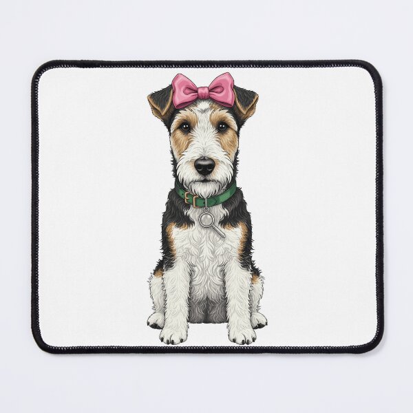 Item preview, Adorable Wirehaired Fox Terrier with Pink Bow designed and sold by k3rstman1.