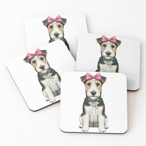 Item preview, Adorable Wirehaired Fox Terrier with Pink Bow designed and sold by k3rstman1.