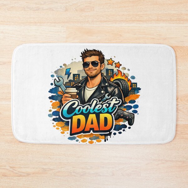 Item preview, Urban Coolest Dad Brown hair Mechanic Gamer Coffee Street Art designed and sold by VISO-art.