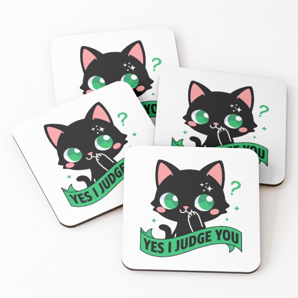 Item preview, Yes I Judge You Funny Black Cat designed and sold by IslandTyped.